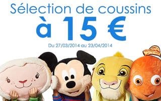 Gros coussins Disney en promo à 15 euros