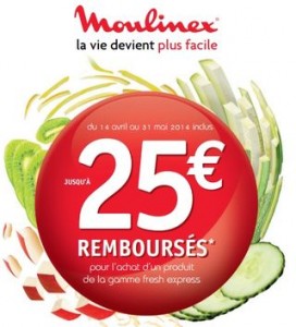 remboursements sur les Fresh Express Moulinex