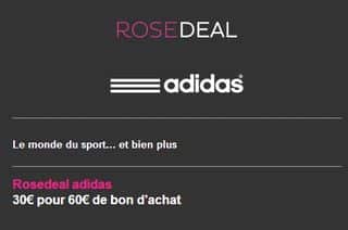 Adidas : 30 euros le bon d’achat d’une valeur de 60 euros 