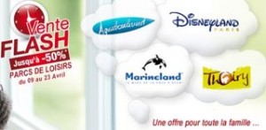 Vente flash DisneyLand, Marineland, Aquaboulevard et parc Thoiry