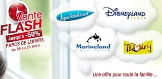 Vente flash DisneyLand, Marineland, Aquaboulevard et parc Thoiry 