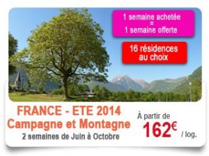 1 semaine gratuite pour 1 semaine achetée en exclu internet chez Voyages Auchan