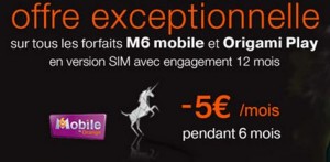 5 euros de remises sur les forfaits M6 Mobile et Orange Origami Play 