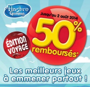 50% remboursés sur les jeux de voyage Hasbro 