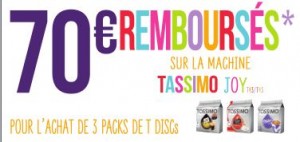 l’offre 70 euros de remboursement Tassimo mai 2014