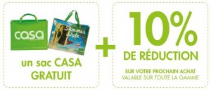 Casa 1 sac cabas gratuit et coupon remises