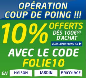 Cdiscount 10 % sur les rayons Bricolage, Jardin ou Maison 