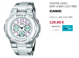 Montre Casio femme Baby-G 