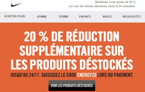 remise sur destockage NIKE