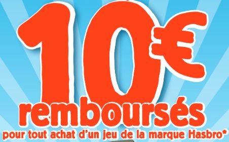 10 euros rembourses sur les jeux Hasbro