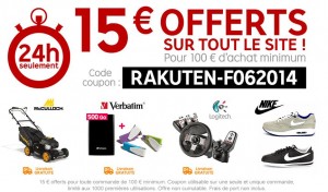 1000 code promo 15 euros offerts pour 100 euros d’achats sur Priceminister