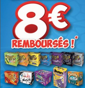 8 euros remboursés sur Time’s Up, Jungle Speed, Dobble 