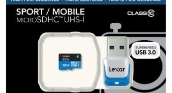 Moins de 15€ la Carte Micro SDXC 32Go (95 Mo/s) + lecteur USB 3.0 Lexar