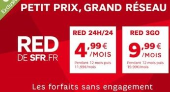 Forfait SFR RED à 4,99 euros/mois et RED 3G à 9,99 euros/mois – pour 1 euro chez GROUPON