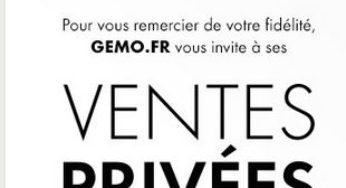 Gémo : moins 50% sur tous vos achats (vente privée)