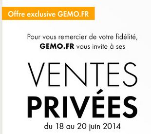 Gémo : moins 50% sur tous vos achats (vente privée)