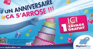 Comme chaque année, c’est l’anniversaire des stations de lavage Eléphant bleu et quelques part aussi le vôtre, car de nouveau l’enseigne nationale de lavage auto vous propose le lavage de votre voiture gratuit ! Présent en France (plus de 100 stations), en Belgique et Pays Bas, Eléphant Bleu est un des leader du lavage auto en libre-service d’Europe. Pour bénéficier de votre lavage gratuit vous devez simplement demander vos jetons Eléphant Bleu gratuits Le lavage offert est d’une valeur de 4 euros, à savoir 2 jetons de 2 euros (ou recharge de 4 euros si vous avez une clé de lavage Eléphant Bleu. Demandez votre jeton de lavage gratuit Eléphant Bleu Offre valable uniquement pour les véhicules légers. Non valable pour les utilitaires et caravanes)