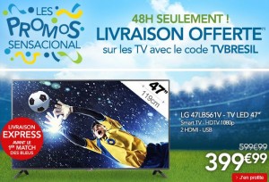 Livraison express GRATUITE sur les TV chez Rue Du Commerce