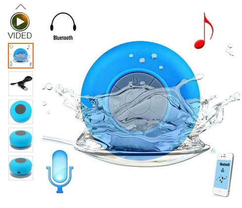 5,34 euros l’enceinte Bluetooth waterproof avec micro et ventouse (port inclus)