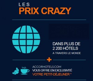 40% de remise sur les hôtels Accor (Ibis, Novotel, Mercure, Sofitel… ) + ptit dej. offert