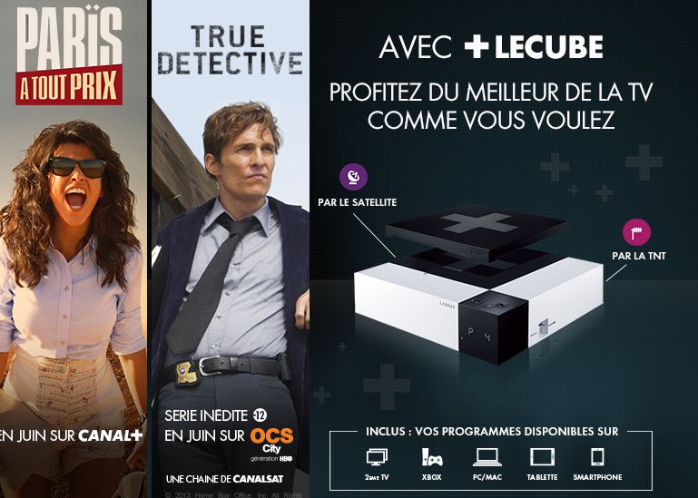 Vente Privée Canal + : 10 (Canal sat), 15 (Canal+) ou 20 euros (Canal+/CanalSat) par an