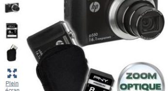 Moins de 80 euros l’appareil photo HP (16 Mpix) + Etui + Carte SD 8 Go – livraison gratuite