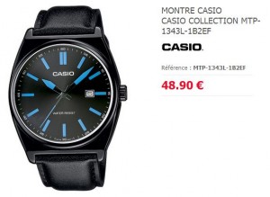 montre Casio homme noire 