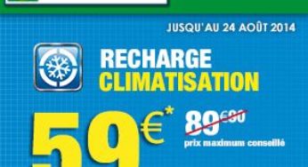 Recharge climatisation à 59 euros au lieu de 89 euros chez Euromaster