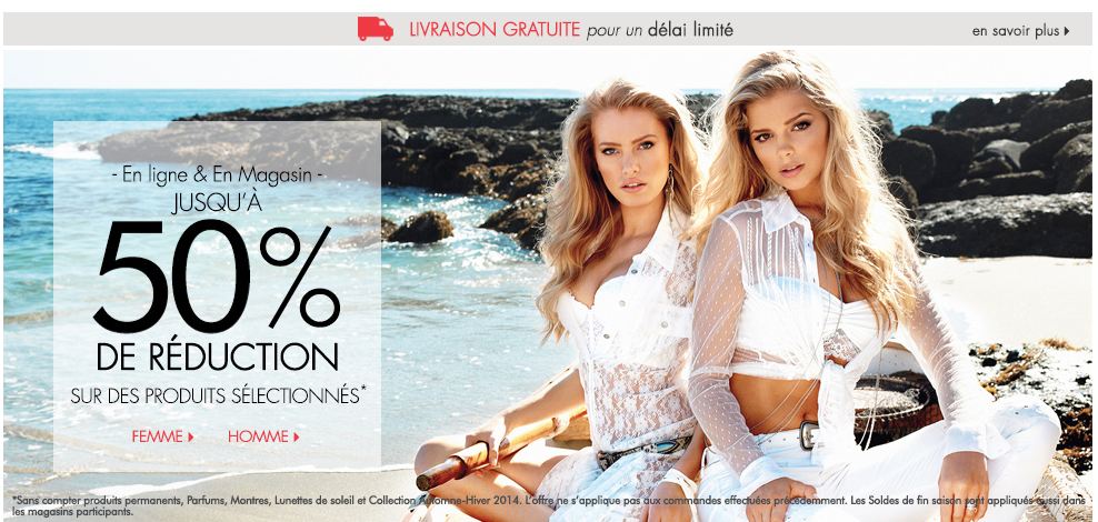 Soldes Guess + livraison gratuite ce week-end