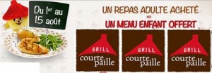 1 repas adulte acheté = 1 repas enfant offert chez Courtepaille