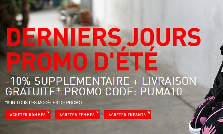 code promo puma livraison gratuite