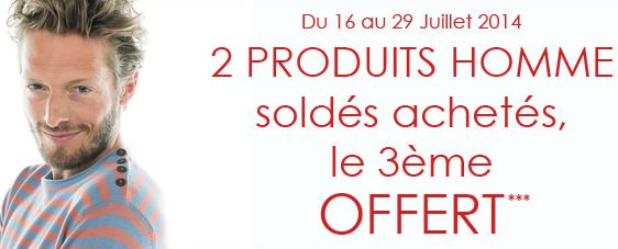 Soldes Promod : 2 achetés = 1 gratuit sur le rayon homme 