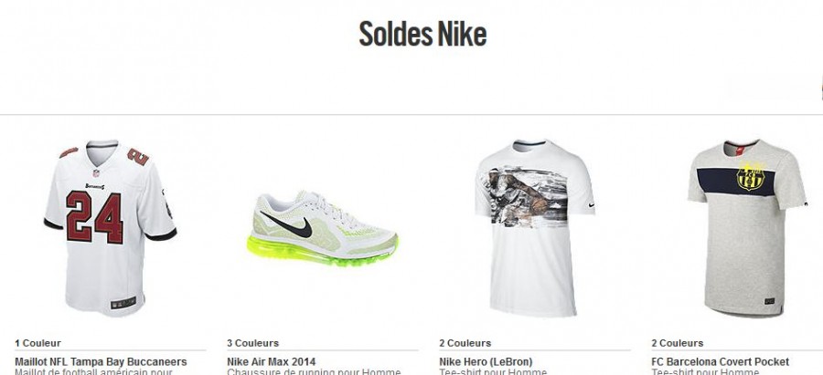 Soldes flottants Nike octobre