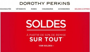 Tous les soldes à moitié prix et plus chez Dorothy Perkins (mode femme)