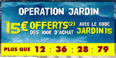 code promo 15 euros offerts jardinage