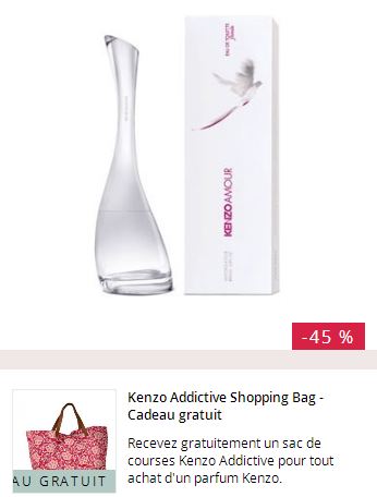 35 euros l’Eau de toilette Kenzo Amour Florale 85ml + sac Kenzo "Addictive" (livraison gratuite) 