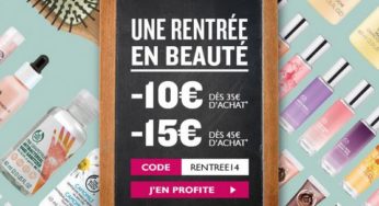 Body Shop ! Jusqu’à demain soir 10 euros offerts pour 35 euros ou 15 pour 45 euros
