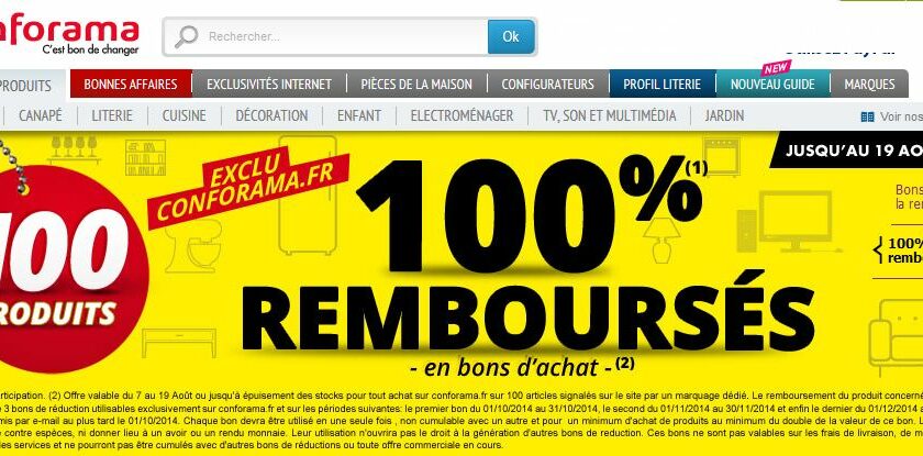 Bon plan Confo : 100 articles 100% remboursées
