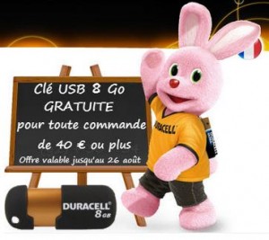 Cle USB Duracell gratuite Duracell Direct