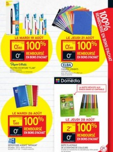 Fournitures scolaires 100% remboursées chez Intermarché