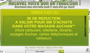 bon de réduction Auchan du 15 août 2014