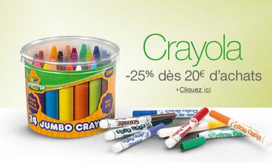 Bon plan Crayola : 25% de remise immédiate dès 20 euros d’achats