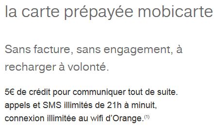 carte prépayée mobicarte