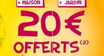 20 euros de remises sur Jardin et Maison dès 200 euros Cdiscount (jusqu’à demain 10h)