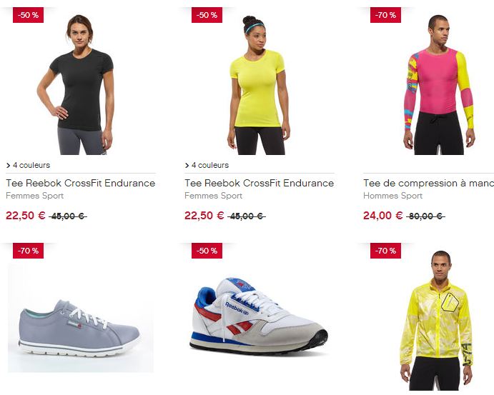 20% supplémentaire sur l’Outlet Reebok 