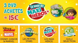 15 euros les 3 DVD enfant