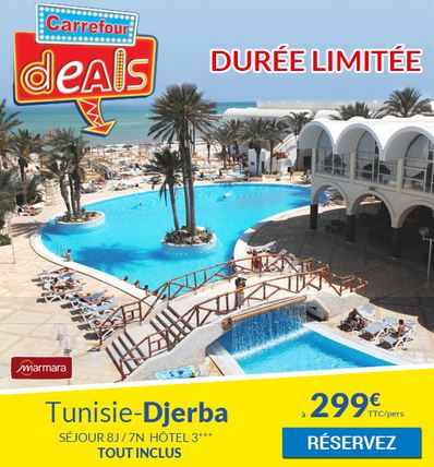 299 euros le séjour Club Marmara Tunisie 8J/7N en tout inclus ! Carrefour Deals (novembre, décembre, janvier)