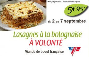 Lasagnes à volonté Cafétérias Crescendo