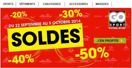 Surprise ! Soldes flottants chez Go Sport jusqu’au 5 octobre