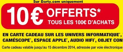 darty 10 euros offerts